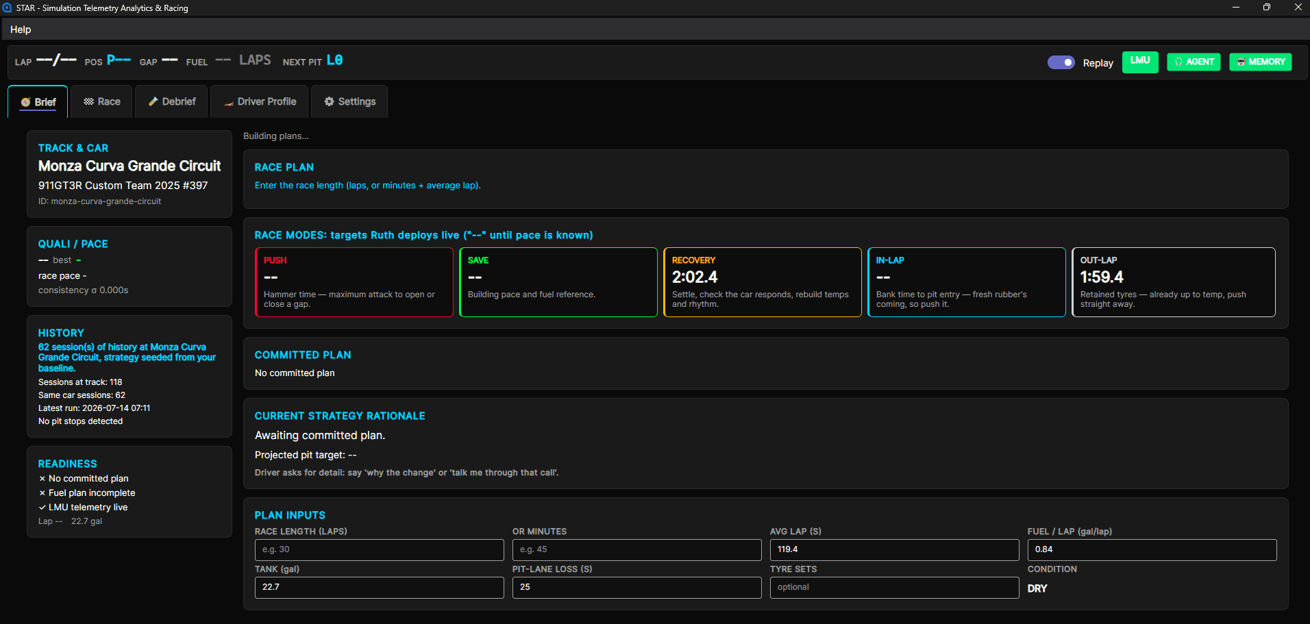 STAR - Simulation Telemetry Analytics & Racing screenshot